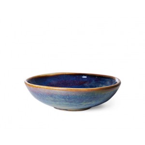 Rustikálně modrá porcelánová mistička Chef - Ø 9*3 cm / 50 ml 