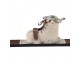 Hnědá antik dřevěná dekorace lyže s botou Ski Vintage - 7*15*140 cm Clayre & Eef