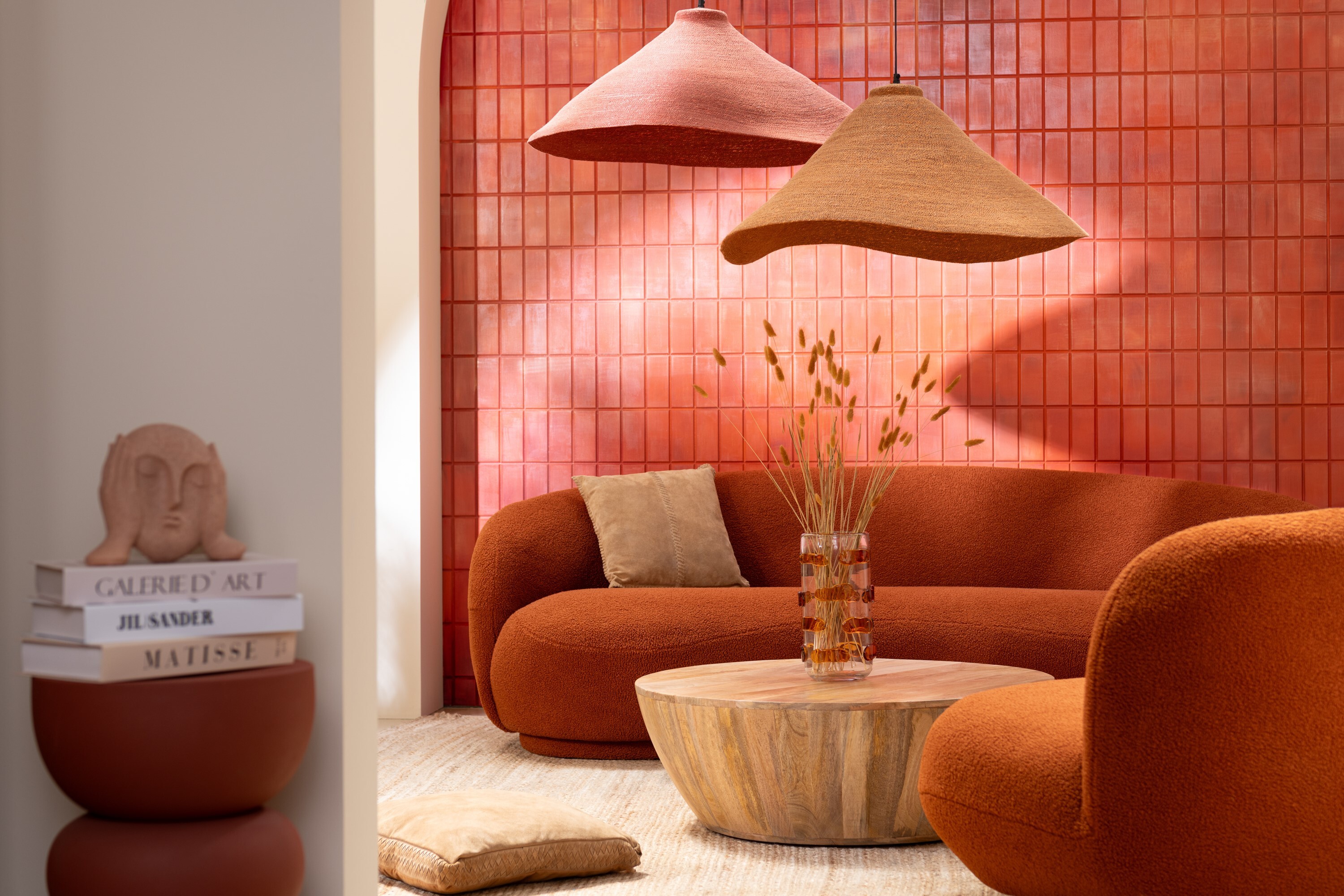 Oranžovozrzavá velká sofa Lounge Snow Poplar - 234*116*73cm