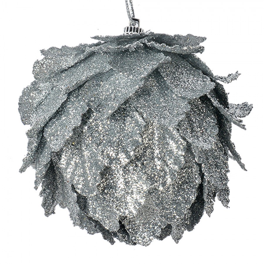Decorative Pendant Flowers ? 8x8 Cm Silver Colored Plastic - ? 8*8 cm