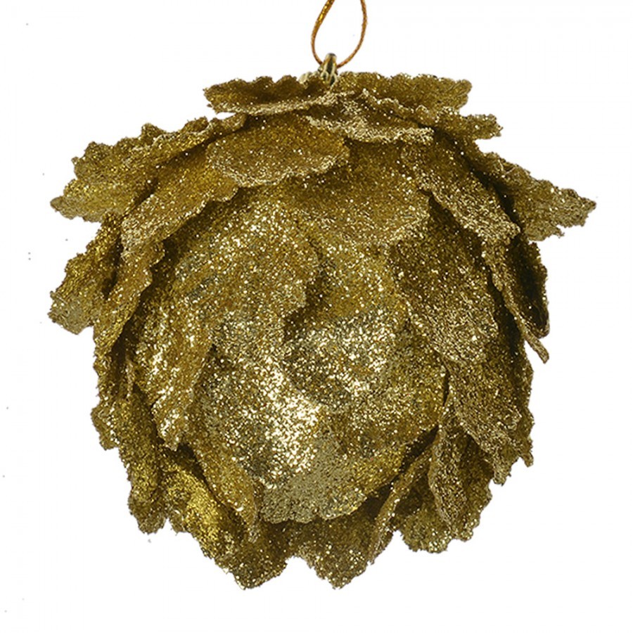 Decorative Pendant Flowers ? 8x8 Cm Gold Colored Plastic - ? 8*8 cm