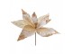 Bílo-zlatá dekorace květina vánoční hvězda Poinsettia - Ø 44*37 cm Clayre & Eef