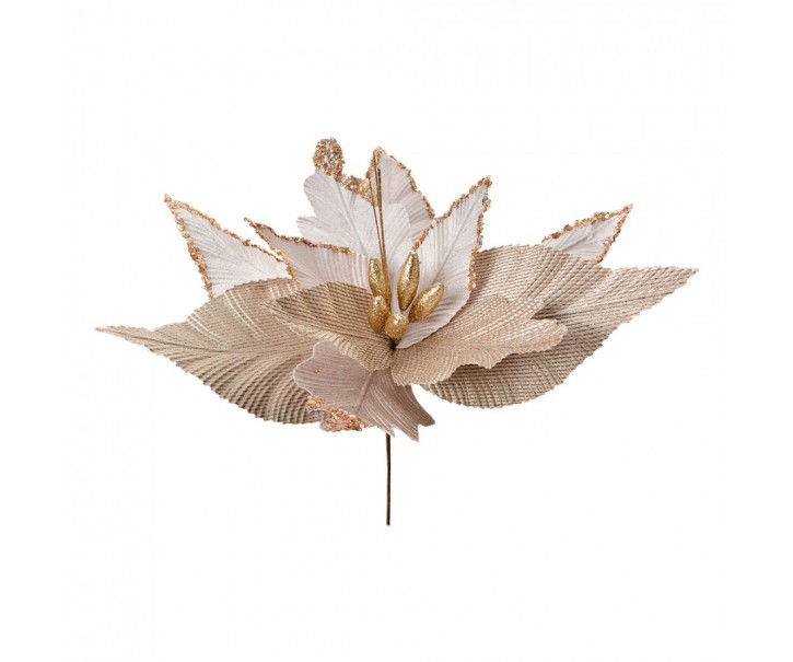 Artificial Flower Poinsettia ? 50x62 Cm Beige Plastic - ? 50*62 cm Clayre & Eef