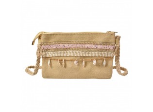 Hnědá zdobená kabelka do ruky nebo přes rameno - 30*3*18 cm