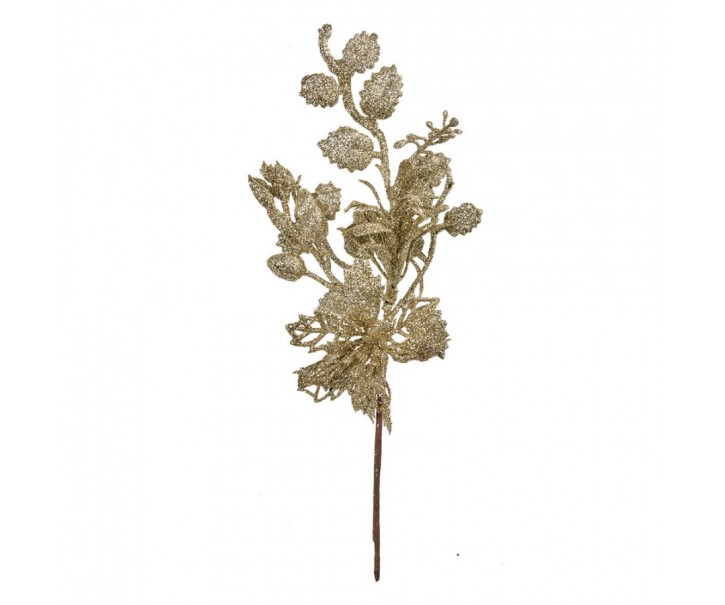 Vánoční zlatá umělá třpytivá větvička - 12*6*27 cm Clayre & Eef