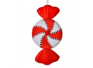 Christmas Ornament Candy 13x5x25 Cm Red White Synthetic - 13*5*25 cm