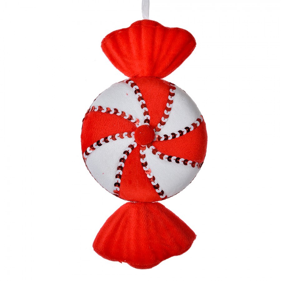 Christmas Ornament Candy 13x5x25 Cm Red White Synthetic - 13*5*25 cm