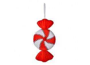 Christmas Ornament Candy 13x5x25 Cm Red White Synthetic - 13*5*25 cm