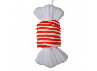 Christmas Ornament Candy 11x8x20 Cm White Red Synthetic - 11*8*20 cm