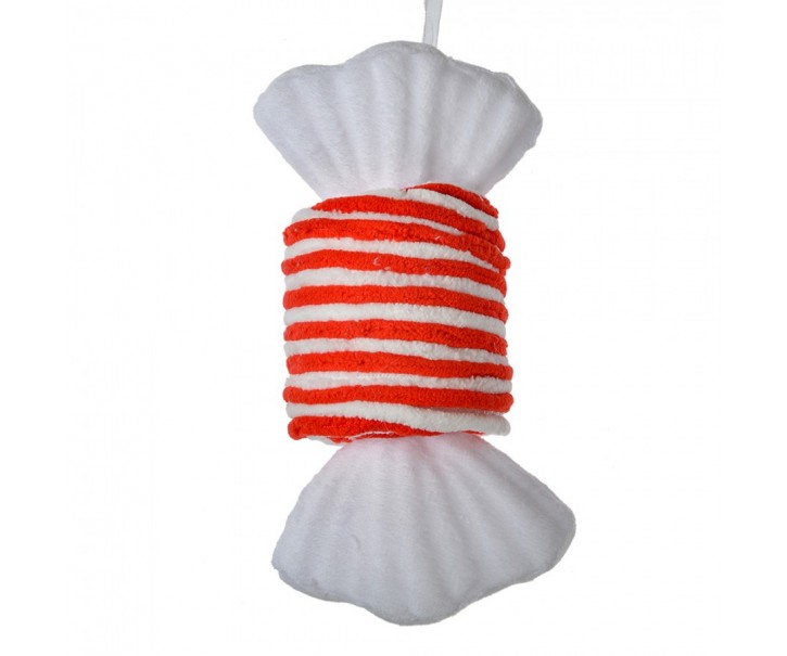 Christmas Ornament Candy 11x8x20 Cm White Red Synthetic - 11*8*20 cm Clayre & Eef