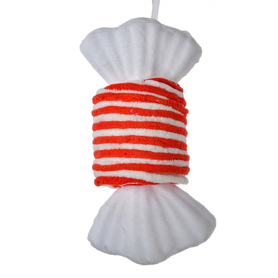 Christmas Ornament Candy 11x8x20 Cm White Red Synthetic - 11*8*20 cm