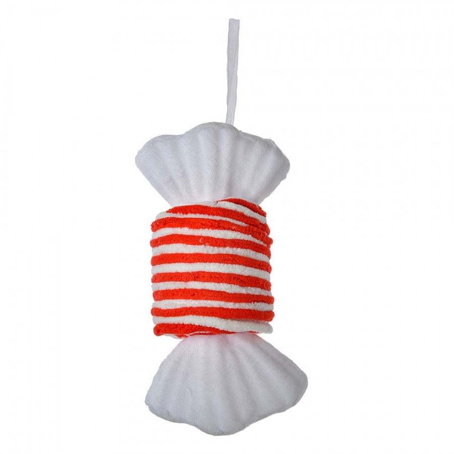 Christmas Ornament Candy 11x8x20 Cm White Red Synthetic - 11*8*20 cm Clayre & Eef Christmas Ornament Candy 11x8x20 Cm White Red Synthetic - 11*8*20 cm Clayre & Eef