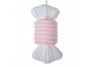Christmas Ornament Candy 11x8x20 Cm Pink White Synthetic - 11*8*20 cm