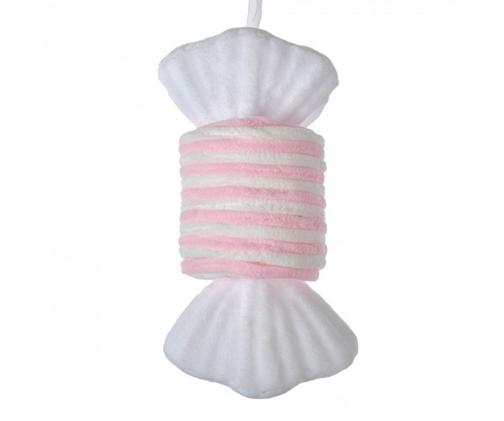 Christmas Ornament Candy 11x8x20 Cm Pink White Synthetic - 11*8*20 cm Clayre & Eef