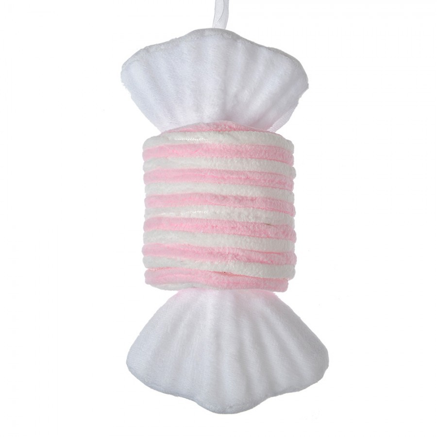 Christmas Ornament Candy 11x8x20 Cm Pink White Synthetic - 11*8*20 cm