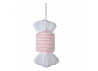 Christmas Ornament Candy 11x8x20 Cm Pink White Synthetic - 11*8*20 cm