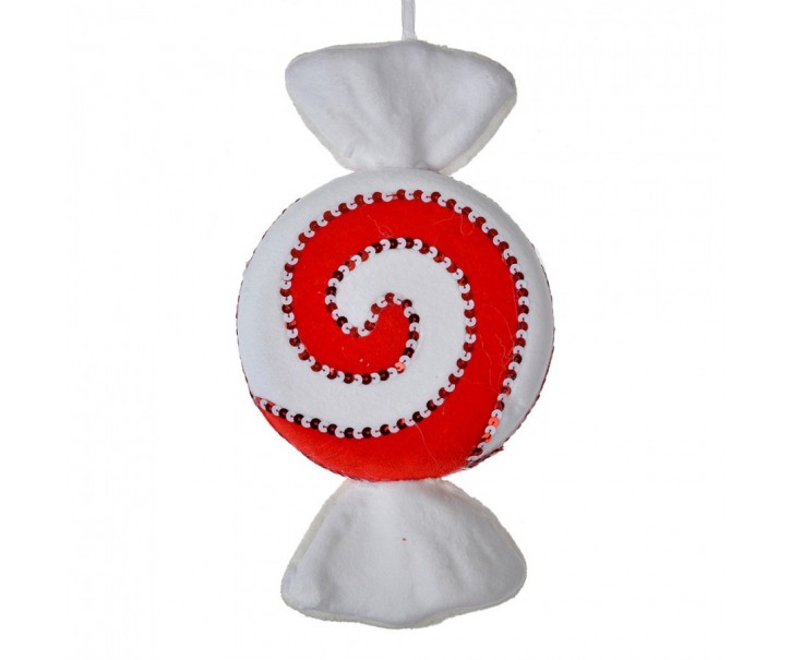 Christmas Ornament Candy 33x18x4 Cm Red White Synthetic - 33*18*4 cm Clayre & Eef