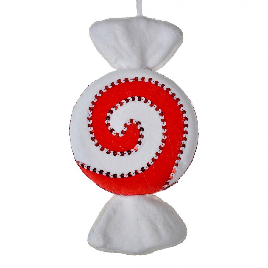 Christmas Ornament Candy 33x18x4 Cm Red White Synthetic - 33*18*4 cm