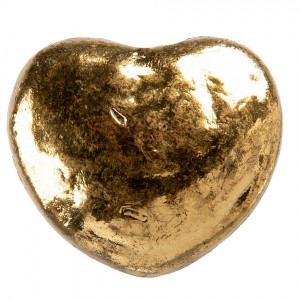 Zlatá antik kovová úchytka ve tvaru srdce - Ø 4*4 cm / S3 cm