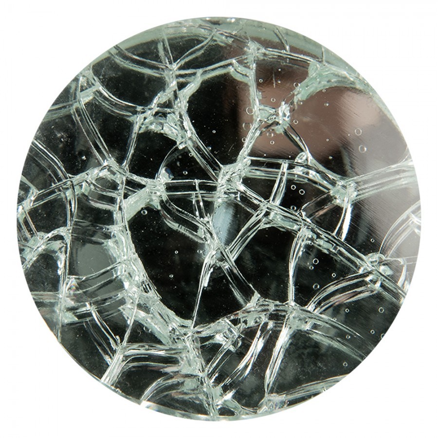 Skleněná popraskaná kulatá úchytka - Ø 4*3 cm / S3 cm