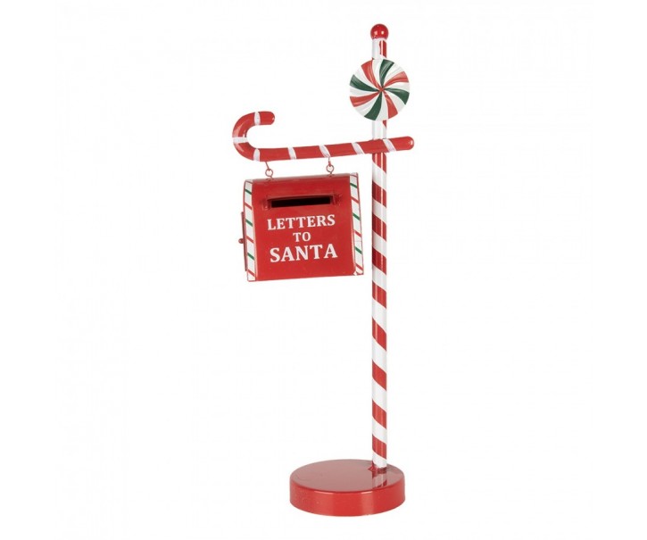 Červená kovová dekorační schránka Letters to Santa - 20*12*51 cm Clayre & Eef