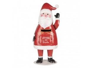 Červená kovová schránka ve tvaru Santy Letters to Santa - 16*14*35 cm