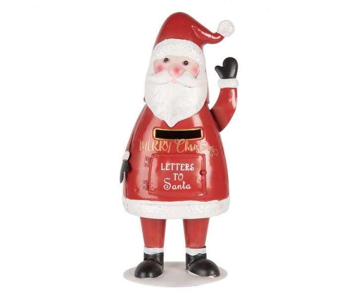 Červená kovová schránka ve tvaru Santy Letters to Santa - 16*14*35 cm Clayre & Eef