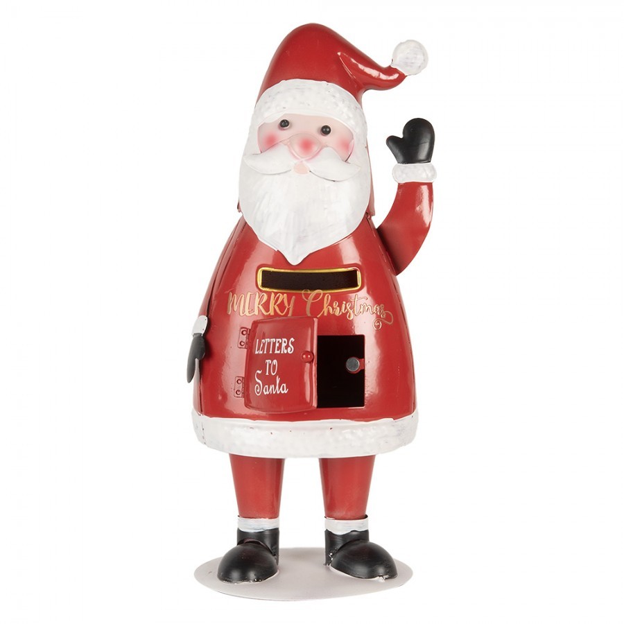 Červená kovová schránka ve tvaru Santy Letters to Santa - 16*14*35 cm