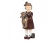 Dekorace figurka holčička s medvídkem a dárečkem - 6*5*15 cm Clayre & Eef
