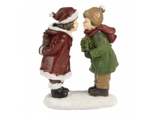 Christmas Decoration Figurine Children 12 Cm Red Green Plastic - 9*6*12 cm