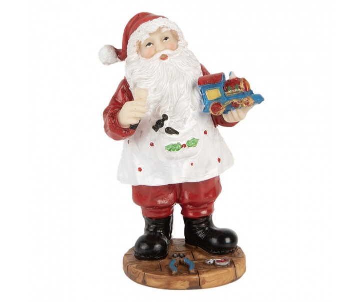 Christmas Decoration Figurine Santa Claus 13 Cm Red Plastic - 8*6*13 cm Clayre & Eef
