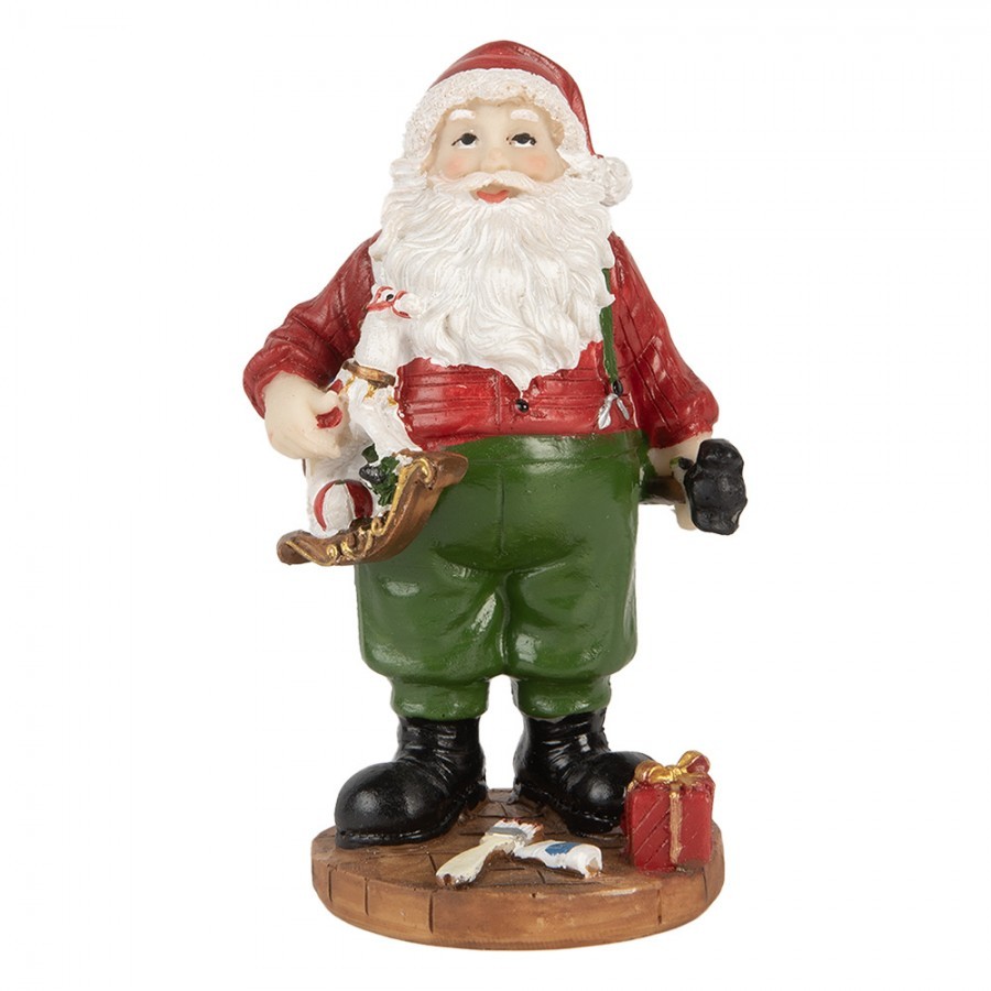Christmas Decoration Figurine Santa Claus 8x6x13 Cm Red Plastic - 8*6*13 cm