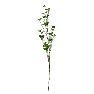 Dekorace hnědá větvička se zelenými lístky - 19*10*116 cm