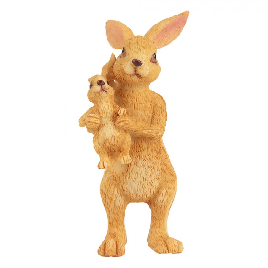 Decorative Figurine Rabbit 4x4x8 Cm Brown Plastic - 4*4*8 cm