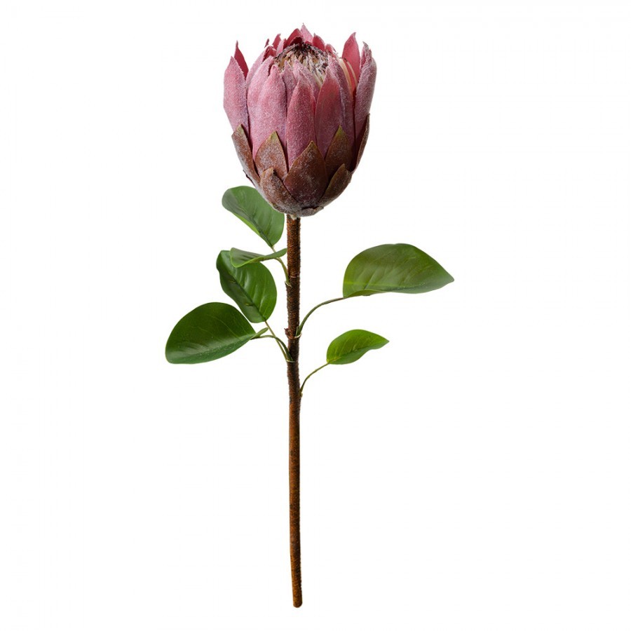 Fialová umělá dekorace květina Protea - 10*10*65 cm