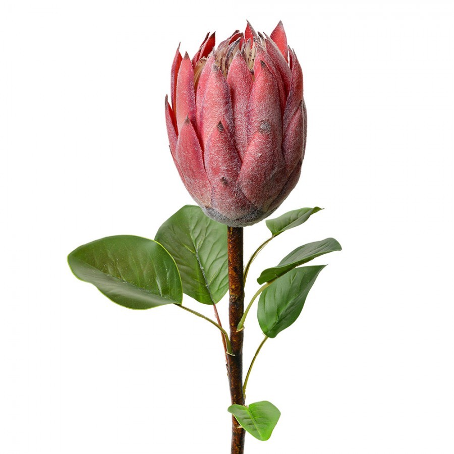 Růžová umělá dekorace květina Protea - 10*10*65 cm