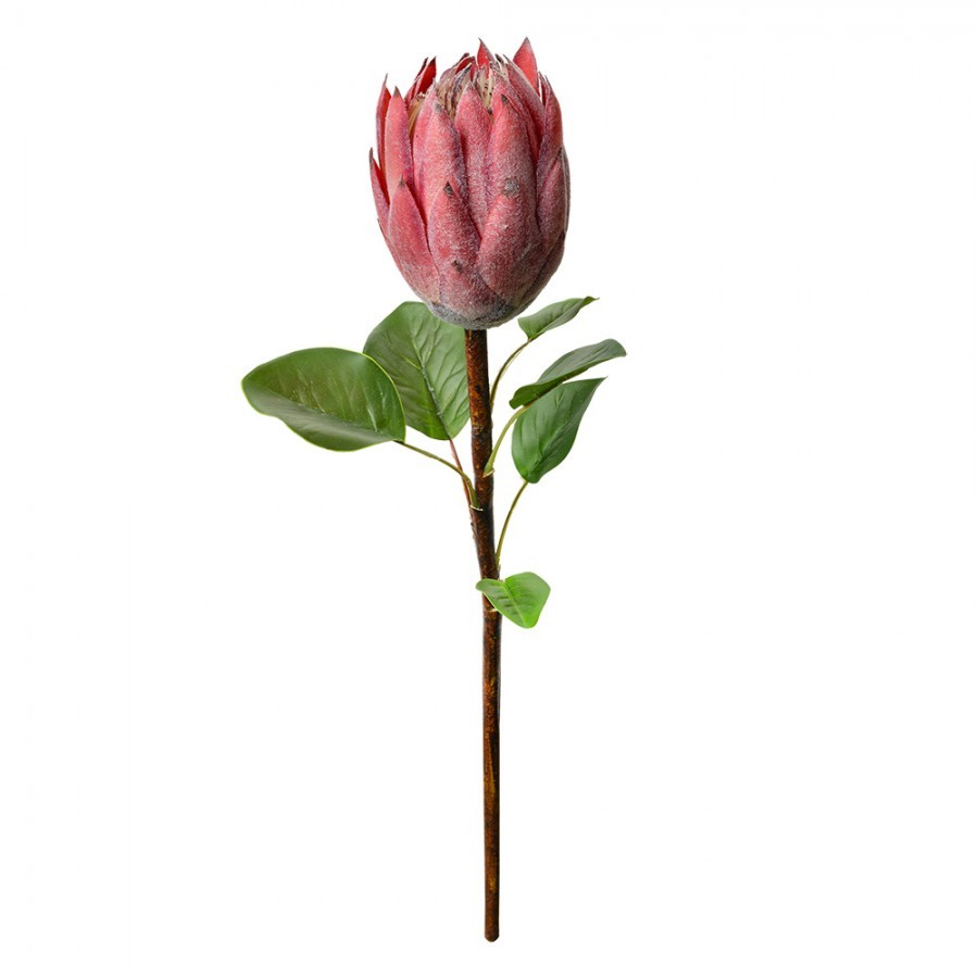 Růžová umělá dekorace květina Protea - 10*10*65 cm
