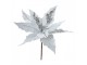 Bílá dekorace květina vánoční hvězda Poinsettia - Ø 30*26 cm Clayre & Eef