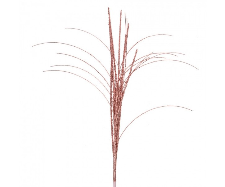 Vánoční růžová umělá třpytivá větvička - 25*3*76 cm Clayre & Eef