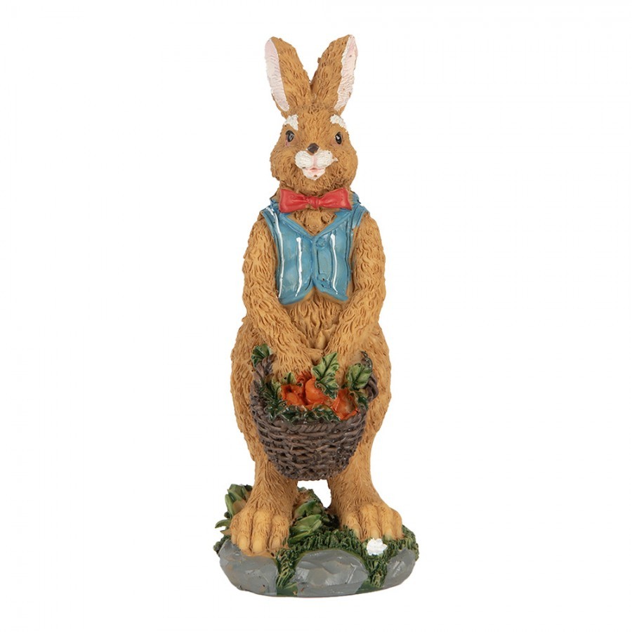 Decorative Figurine Rabbit 5x5x13 Cm Brown Plastic - 5*5*13 cm