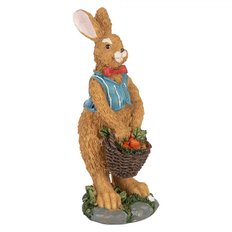 Decorative Figurine Rabbit 5x5x13 Cm Brown Plastic - 5*5*13 cm