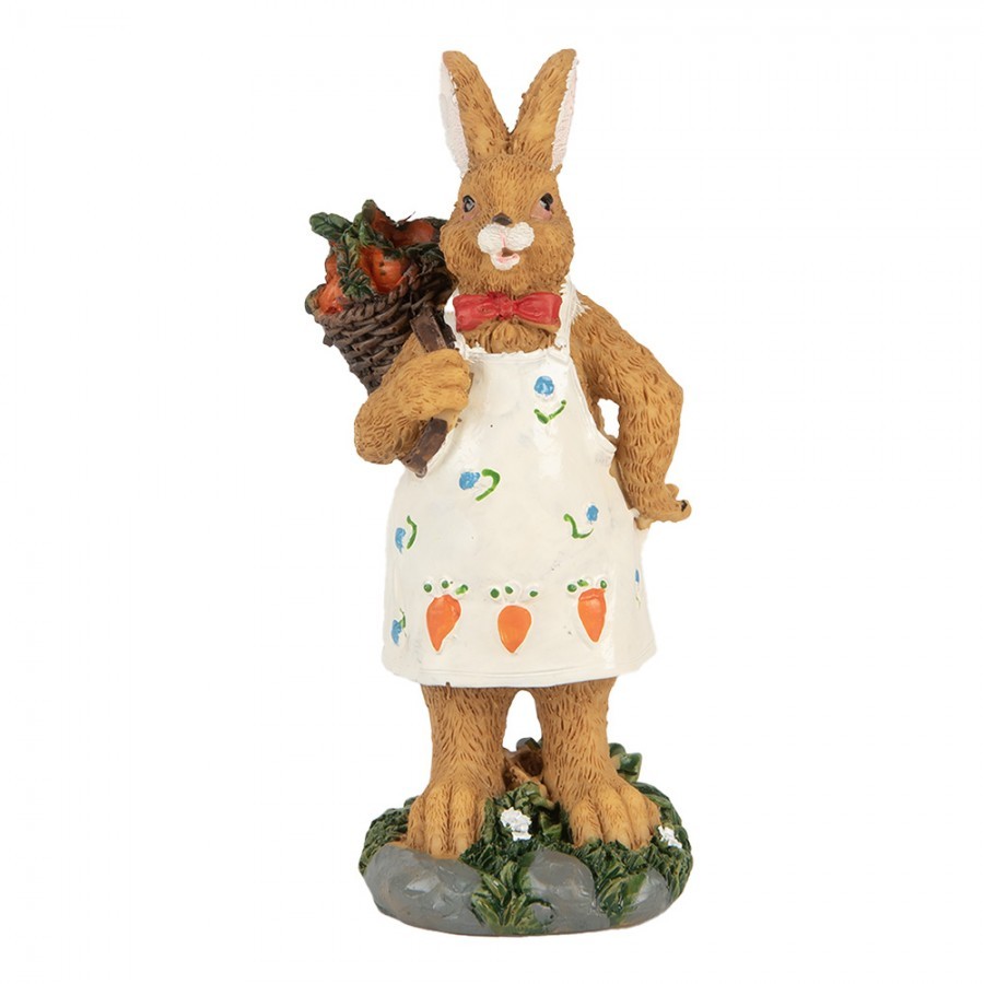 Decorative Figurine Rabbit 5x5x13 Cm Brown Plastic - 5*5*13 cm
