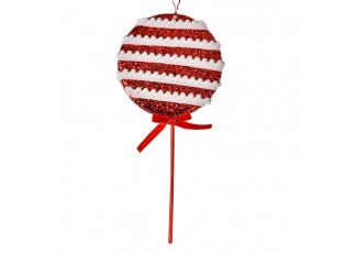 Christmas Ornament Lollipop 14x4x30 Cm Red Plastic - 14*4*30 cm