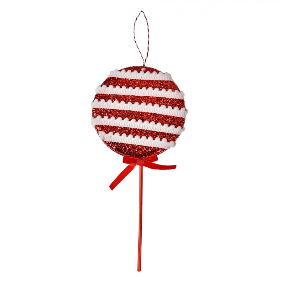 Christmas Ornament Lollipop 14x4x30 Cm Red Plastic - 14*4*30 cm Clayre & Eef Christmas Ornament Lollipop 14x4x30 Cm Red Plastic - 14*4*30 cm Clayre & Eef