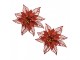 Christmas Ornament Set Of 2 Poinsettia 15 Cm Red Plastic - ? 15*2 cm Clayre & Eef