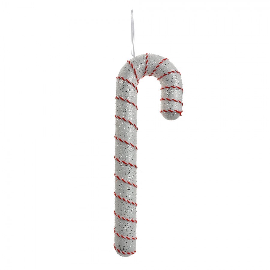 Christmas Ornament Candy Cane 11x4x33 Cm White Plastic - 11*4*33 cm Clayre & Eef Christmas Ornament Candy Cane 11x4x33 Cm White Plastic - 11*4*33 cm Clayre & Eef