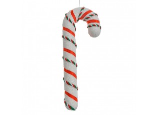 Christmas Ornament Candy Cane 10x3x26 Cm White Plastic - 10*3*26 cm