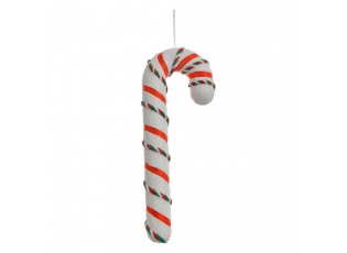 Christmas Ornament Candy Cane 10x3x26 Cm White Plastic - 10*3*26 cm