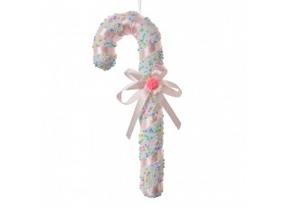 Christmas Ornament Candy Cane 10x3x26 Cm White Plastic - 10*3*26 cm