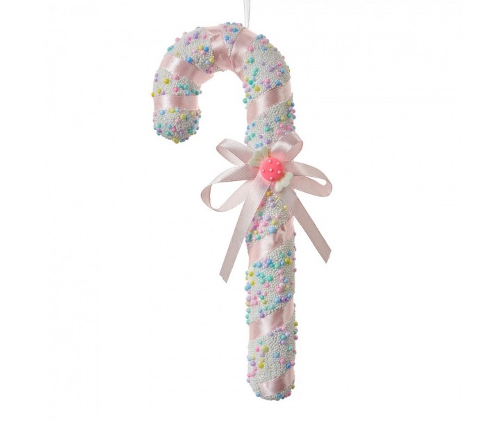 Christmas Ornament Candy Cane 10x3x26 Cm White Plastic - 10*3*26 cm Clayre & Eef